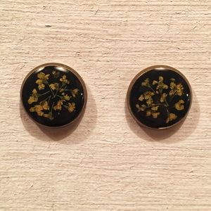 Yellow Queen Anne’s Lace Stud Earrings